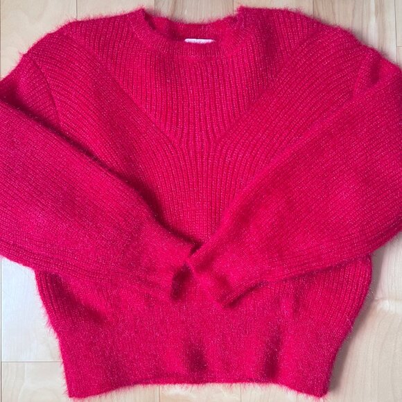 Pinch Sweaters - PINCH Sweater M Oversize L Knit Bright Pink Cozy pullover glimmer threads COZY